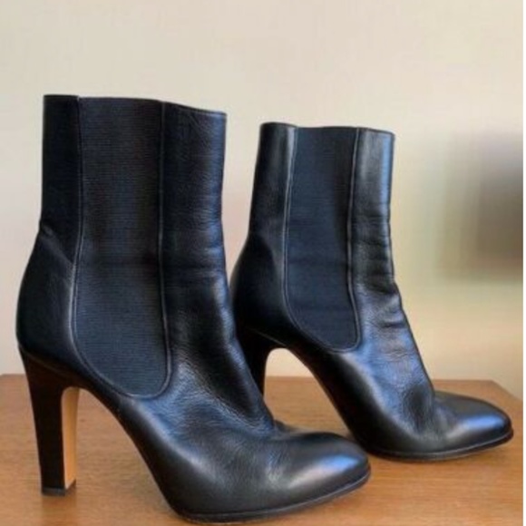 Chanel High Boots Tumbled Black Calf Leather- size 41 - Picture 2 of 5